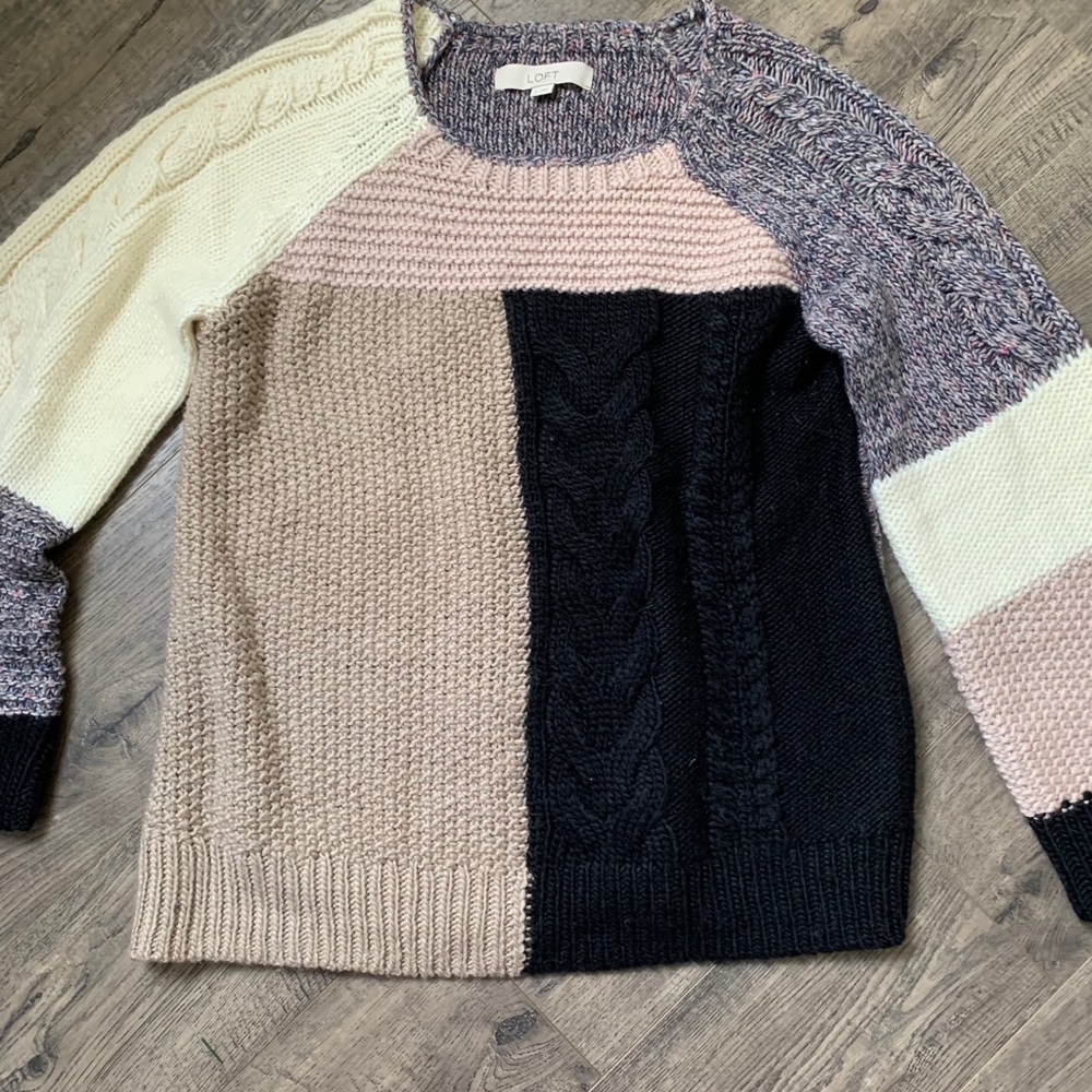 Loft Patchwork Sweater - image 5